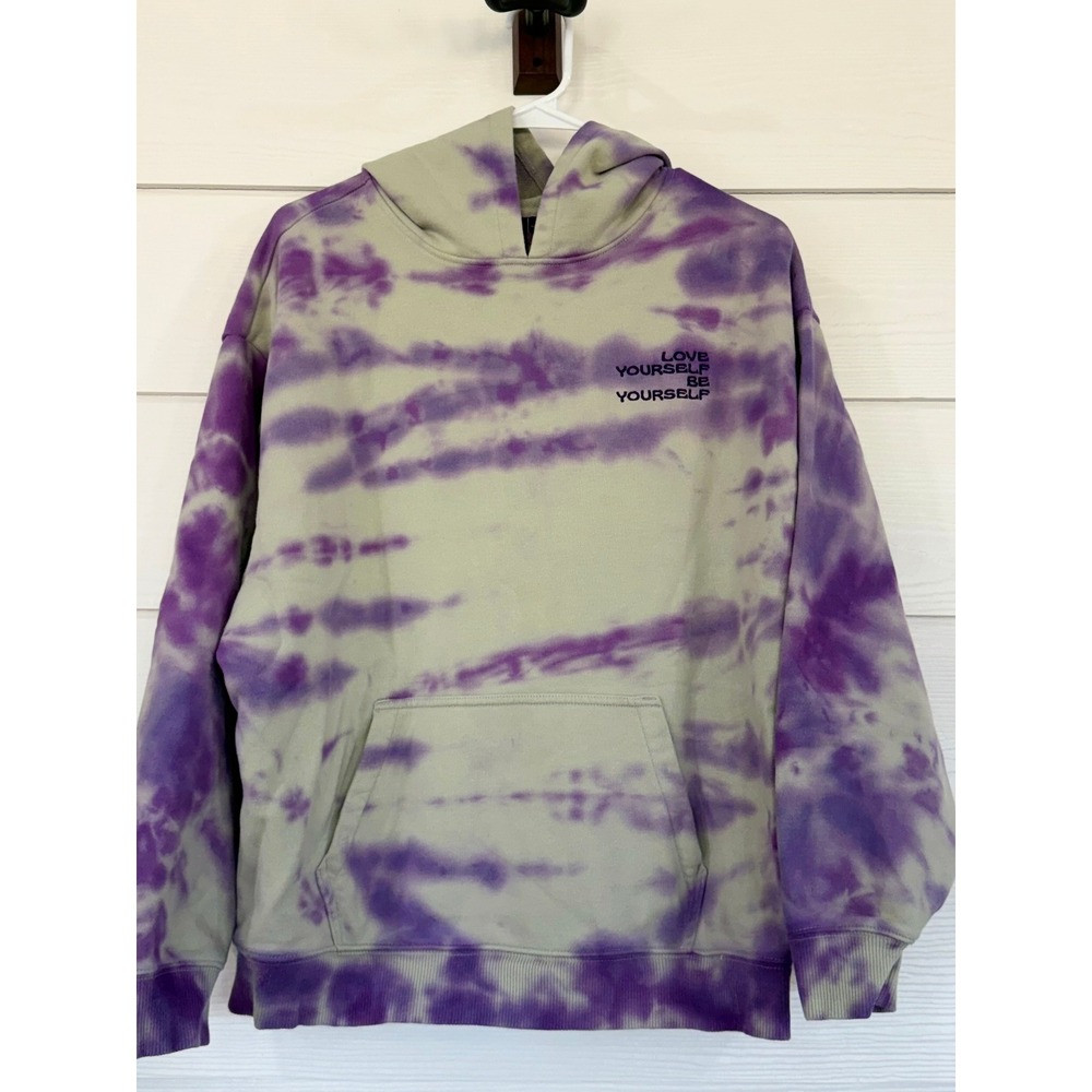 Vans Love Yourself Be Yourself Tie Dye Butterfly Hoodie Purple Green Small